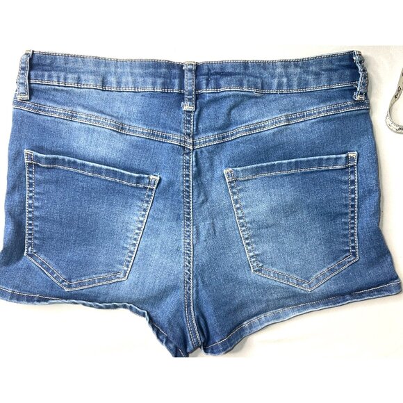 Forever 21 Womens Denim Jean Shorts Size 29 (8/10) 5 pockets Blue - Picture 2 of 4